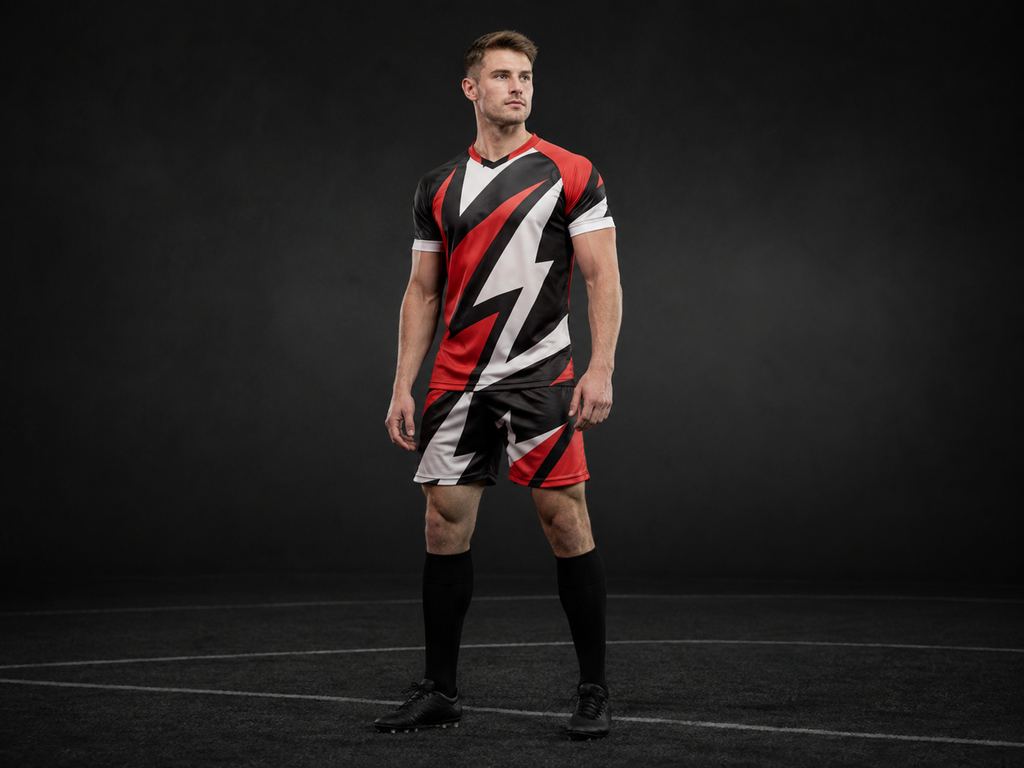 Man wearing a fully sublimated football kit